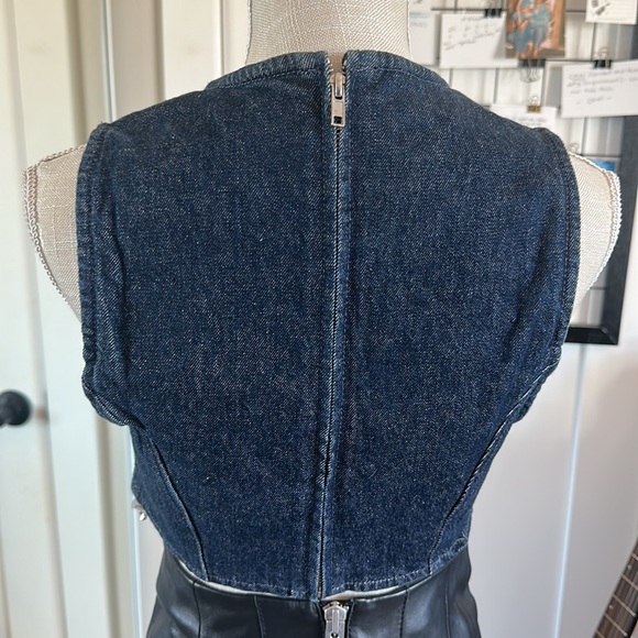 Zara crop top, Jean material with stone size Small, new, never worn, - Picture 3 of 5